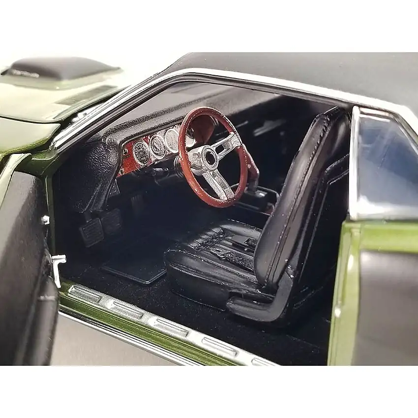 1971 Plymouth Hemi Barracuda Ivy Green with Black Graphics and Black Vinyl Top Limited Edition to 276 pieces Worldwide 1/18 Diecast Model Car by ACME
