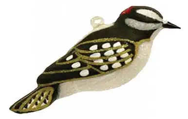 COBANE STUDIO - Downy Woodpecker Glass Ornament (COBANEC345)