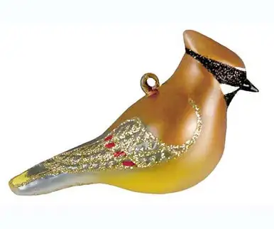 COBANE STUDIO - Cedar Waxwing Glass Ornament (COBANEC376)