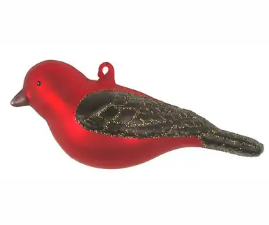 COBANE STUDIO - Scarlet Tanager Glass Ornament (COBANEC407)