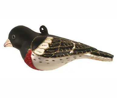 COBANE STUDIO - Rose Breasted Grosbeak Glass Ornament (COBANEC408)