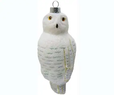 COBANE STUDIO - Snowy Owl Glass Ornament (COBANED379)