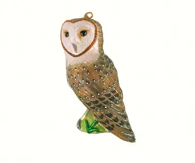 COBANE STUDIO - Barn Owl Glass Ornament (COBANEE422)