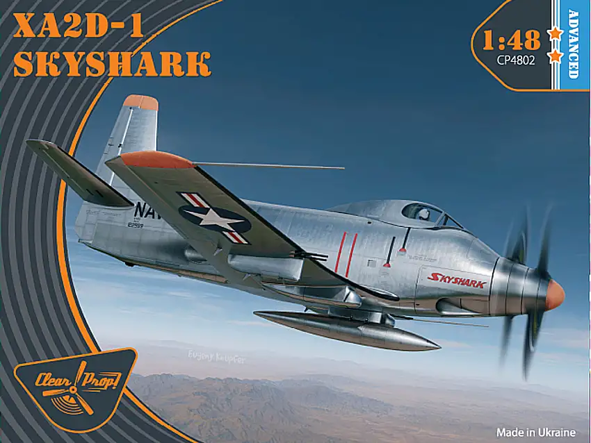 XA2D-1 Skyshark Early Version Attack Aircraft 1/48 Clear Prop Models