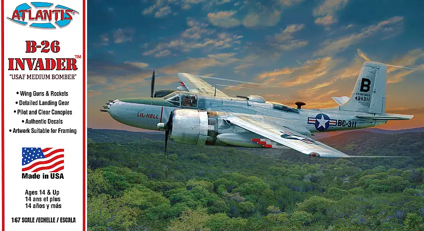 B-26 Invader USAF Medium Bomber 1/67 Atlantis Models