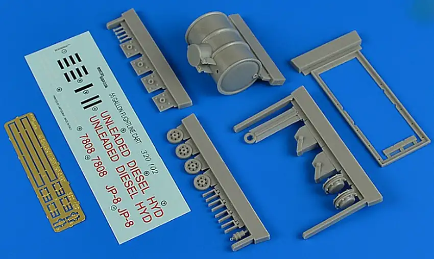 55 Gallon Fightline Cart w/Photo-Etch & Decals 1/32 Aerobonus