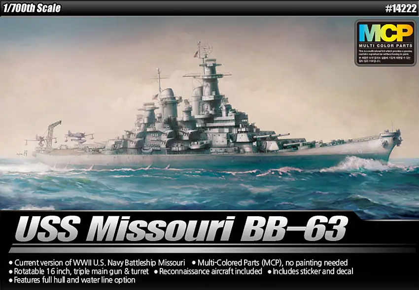 1/700 USS Missouri BB63 Mighty Mo Battleship Academy