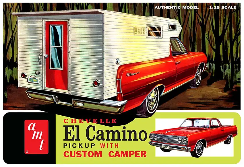 1965 Chevelle El Camino Pickup w/Custom Camper 1/25 AMT Models