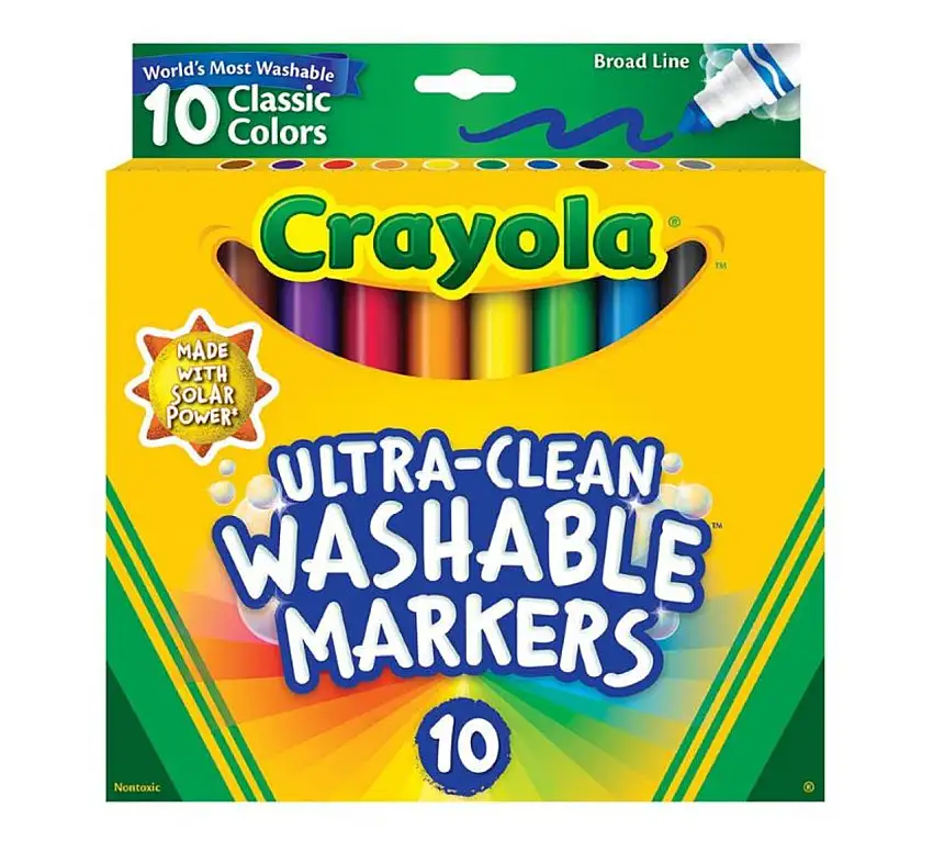 Ultra-Clean Washable Broad Line Classic Color Markers (10) Crayola