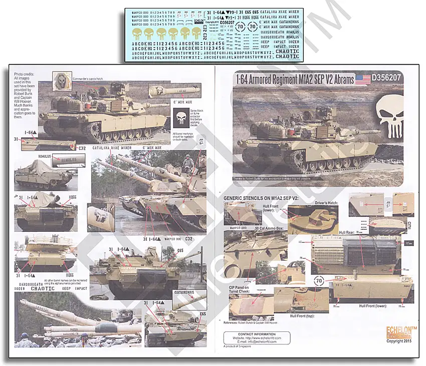 1-64th Armored Regiment M1A2 SEP V2 Abrams 1/35 Echelon