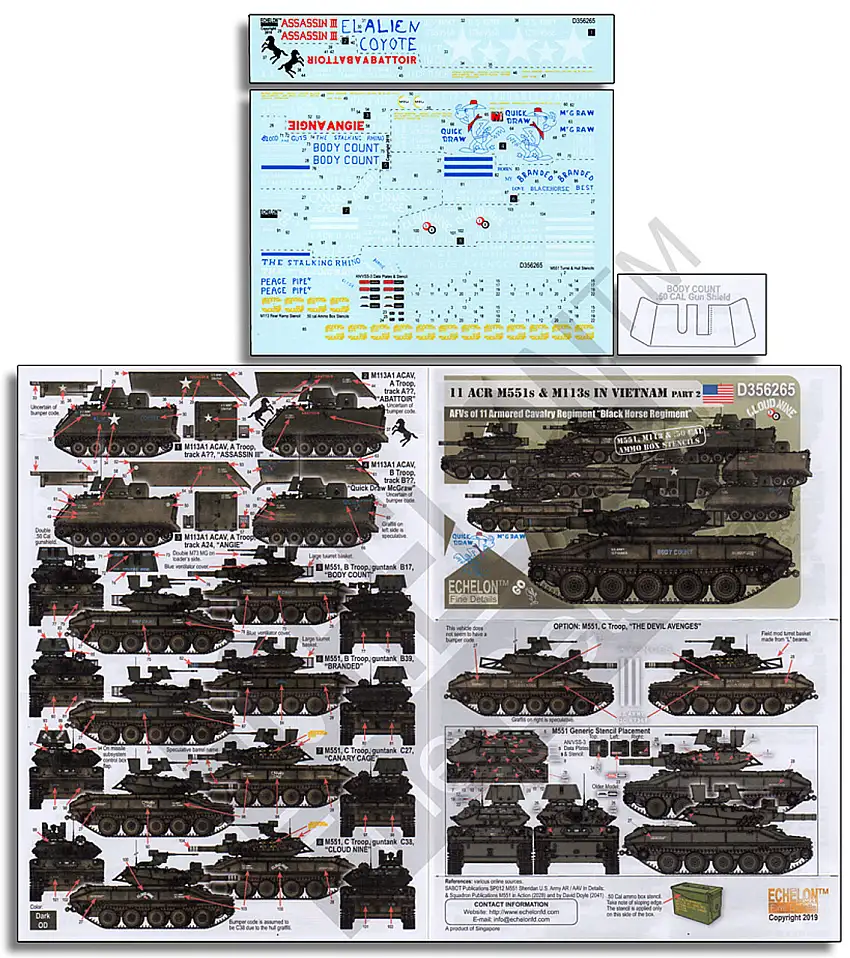 11 ACR M551s & M113s 11th Armored Cavalry Regiment Black Horse in Vietnam Part 2 1/35 Echelon