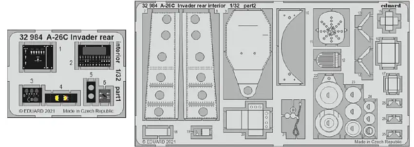 A-26C Invader Rear Interior for HBO (Painted) 1/32 Eduard
