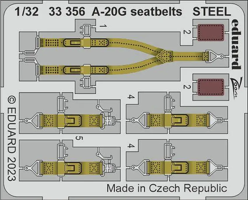 A-20G Seatbelts Steel for HKM (Painted) 1/32 Eduard