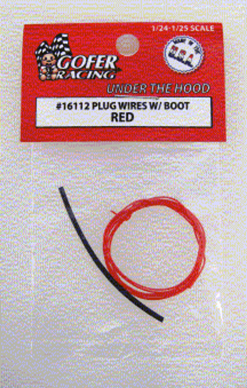 Red Plug Wire 2ft. w/Plug Boot Material 1/24-1/25 Gofer Racing Decals