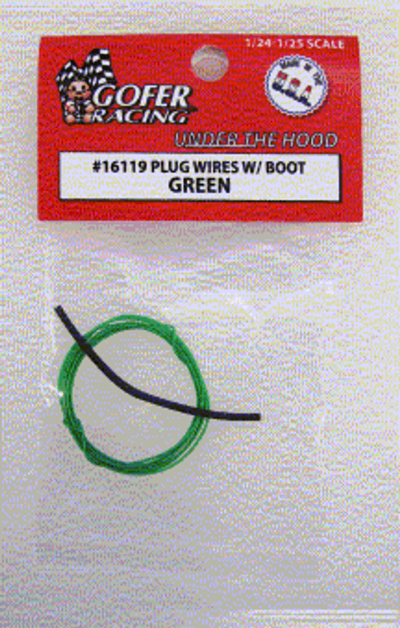 Green Plug Wire 2ft. w/Plug Boot Material 1/24-1/25 Gofer Racing Decals