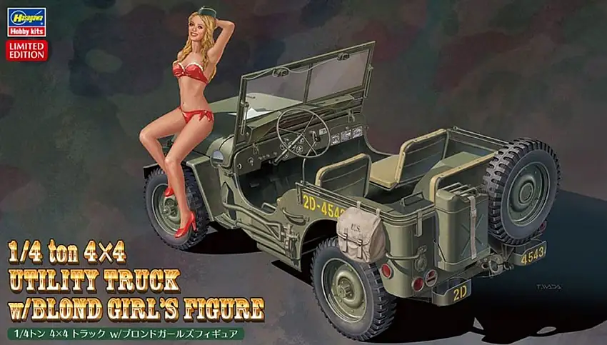 1/4-Ton 4x4 Utility Truck w/Resin Girl Figure (Ltd Edition) 1/24 Hasegawa