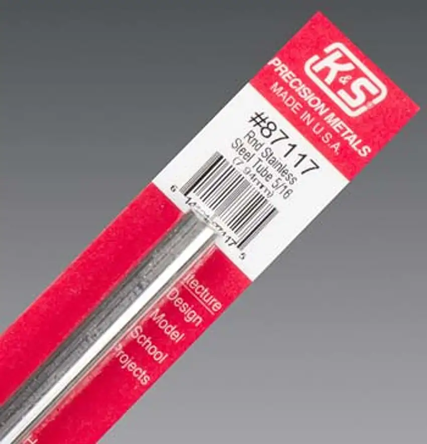 5/16"x12" Round Stainless Steel Tube .025 Wall K&S Engineering