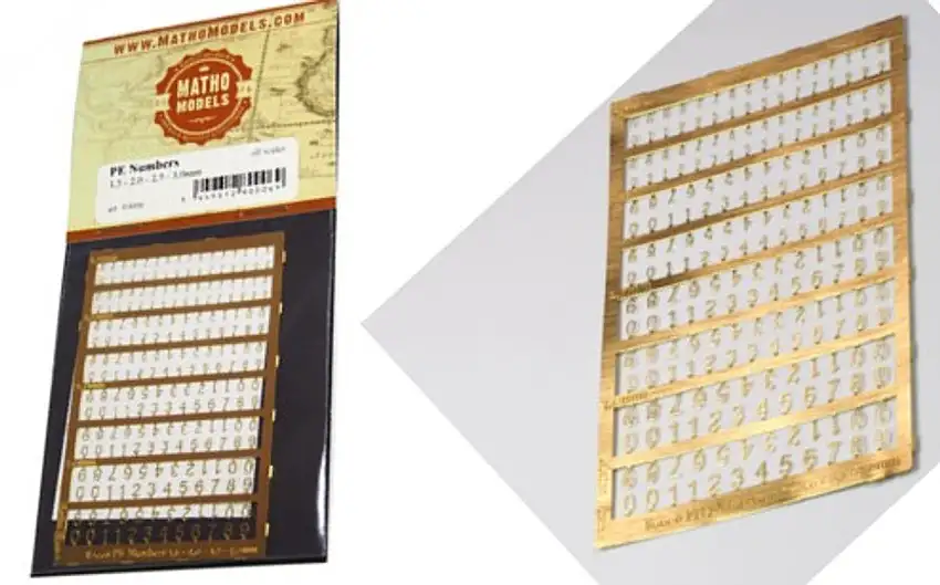 Multi-Scale 1.5, 2.0, 2.5, 3.0mm Numbers Photo-Etch Matho Models