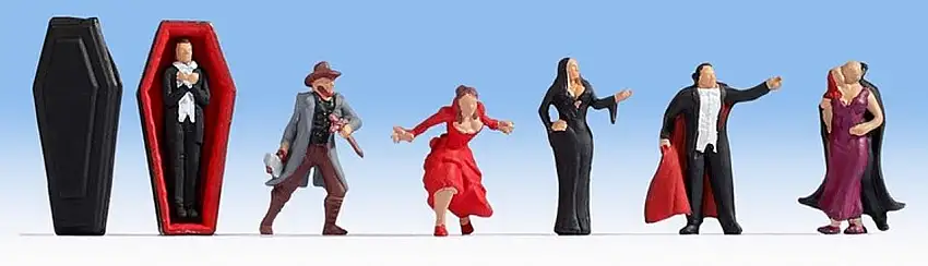 Vampires (6) w/Coffin HO Scale Noch