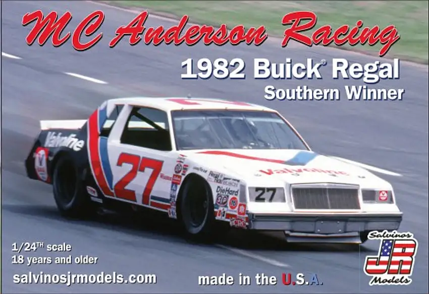 MC Anderson Racing Cale Yarborough #27 1982 Buick Regal Southern 500 Winner 1/24 Salvinos JR (SJM19821)