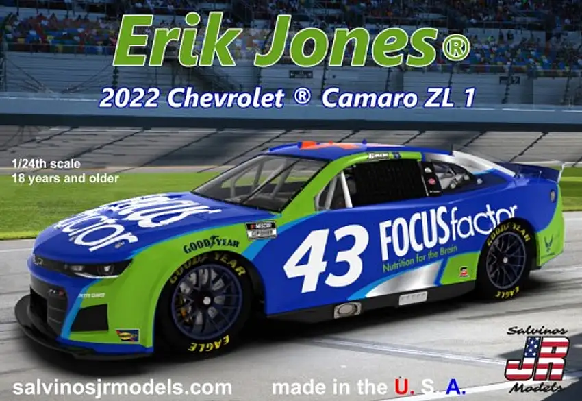 Erik Jones 2022 NASCAR Next Gen Chevrolet Camaro ZL1 Race Car (Primary Livery) 1/24 Salvinos JR