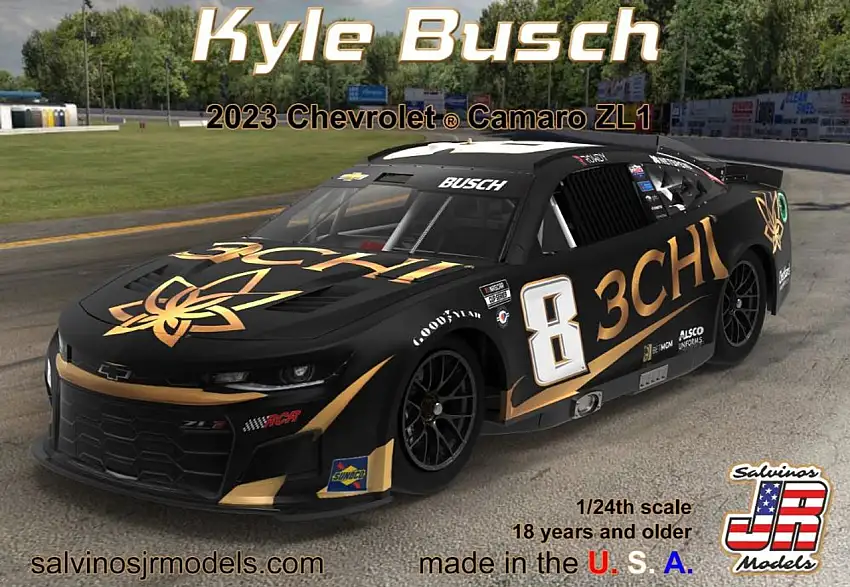 Kyle Busch 2023 NASCAR Chevrolet Camaro ZL1 Race Car (3Chi Primary) 1/24 Salvinos JR