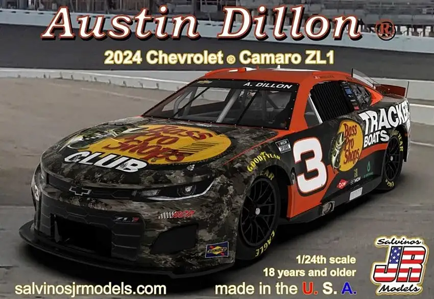 Austin Dillon 2024 NASCAR Chevrolet Camaro ZL1 Race Car (Primary) 1/24 Salvinos Jr