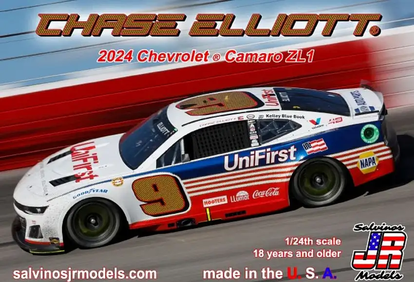 Chase Elliott 2024 NASCAR Chevrolet Camaro ZL1 Darlington Throwback (Ltd Prod) 1/24 Salvinos JR