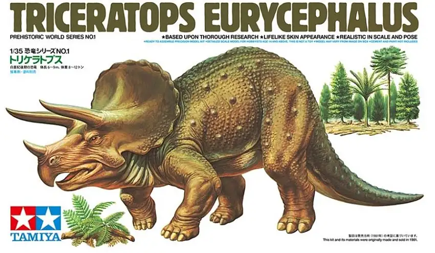 Triceratops Eurycephalus Dinosaur 1/35 Tamiya