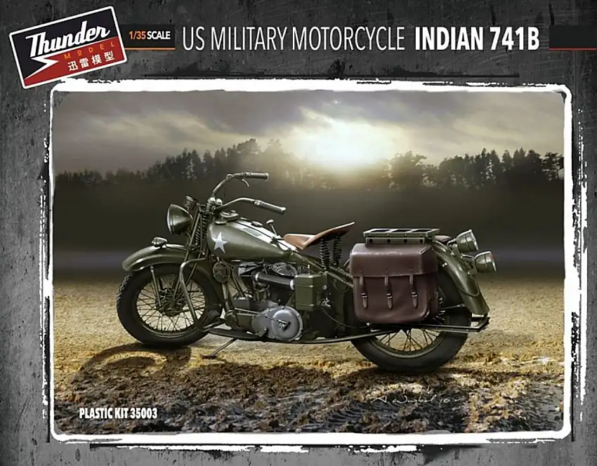 WWII US Military Indian 741B Motorcycle (2) 1/35 Thunder Model