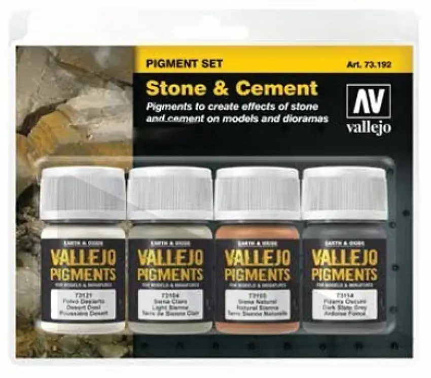 Stone & Cement Pigment Powder Set (4 Colors) 30ml Vallejo Paint