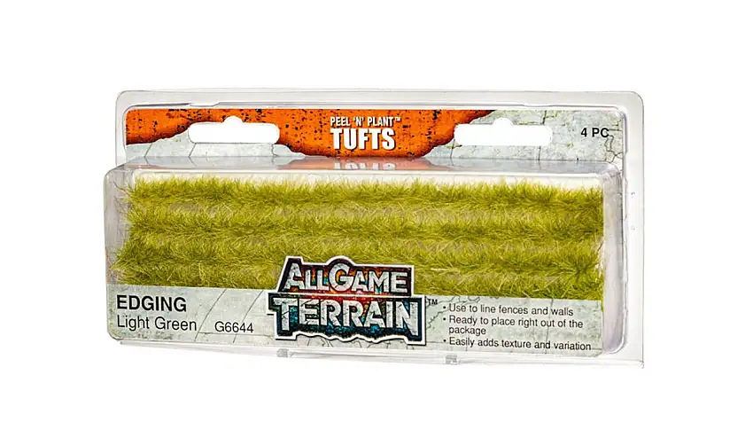 All Game Terrain: Peel 'N Plant Tufts Edging Light Green (4pcs) Woodland Scenics