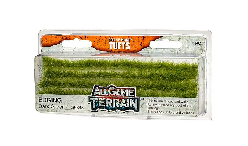 All Game Terrain: Peel 'N Plant Tufts Edging Dark Green (4pcs) Woodland Scenics